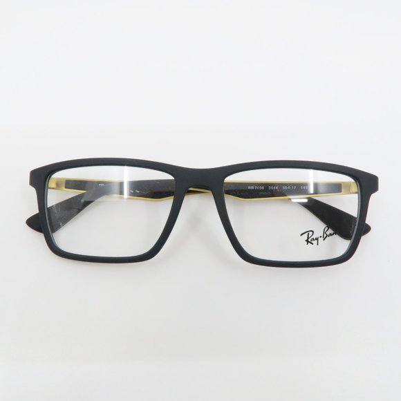 Ray-Ban RB 7056 5644 Unisex Rectangle Matte Black - Picture 5 of 6